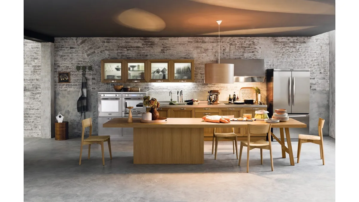 Cucina Classica lineare in rovere Time 02 di Mobilegno