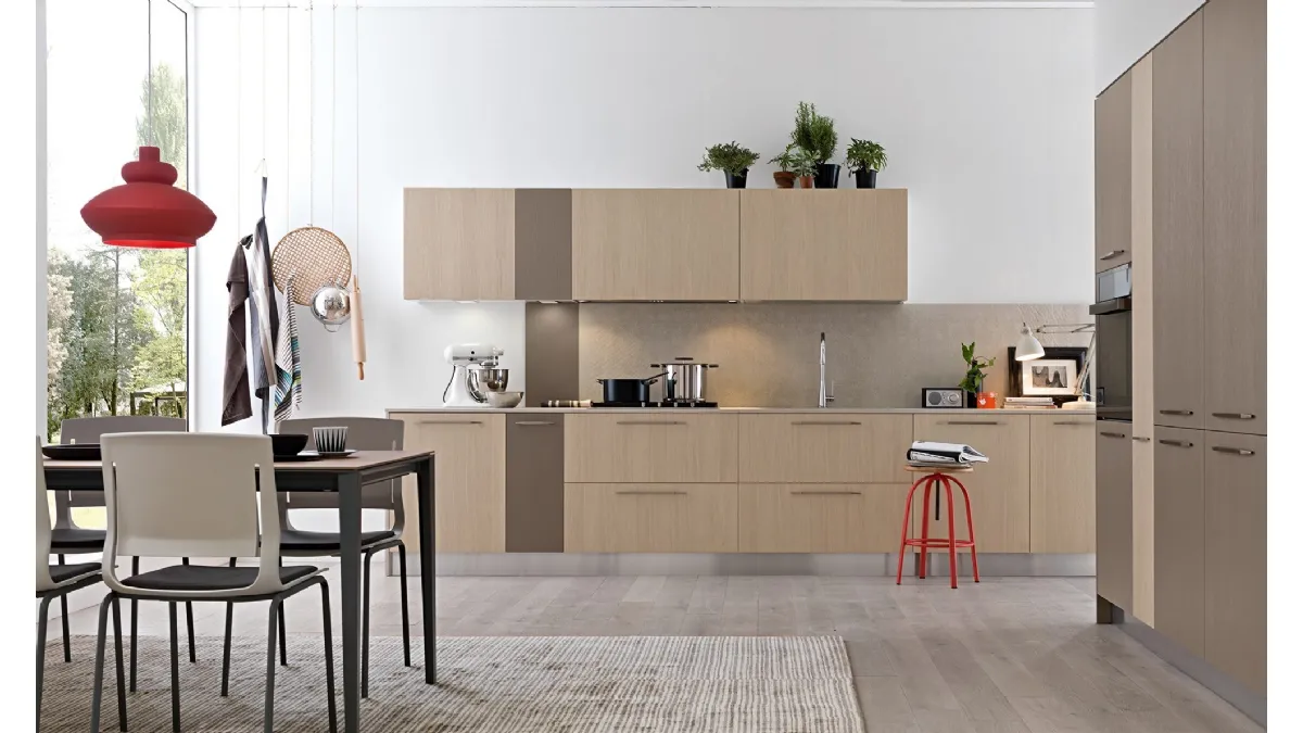 Cucina Moderna ad angolo in rovere Aura 07 di Mobilegno