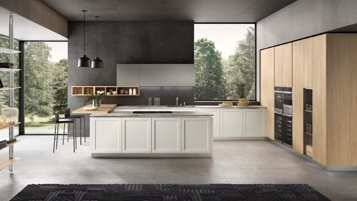 Cucina Moderna con penisola Infinity 02 di Mobilegno